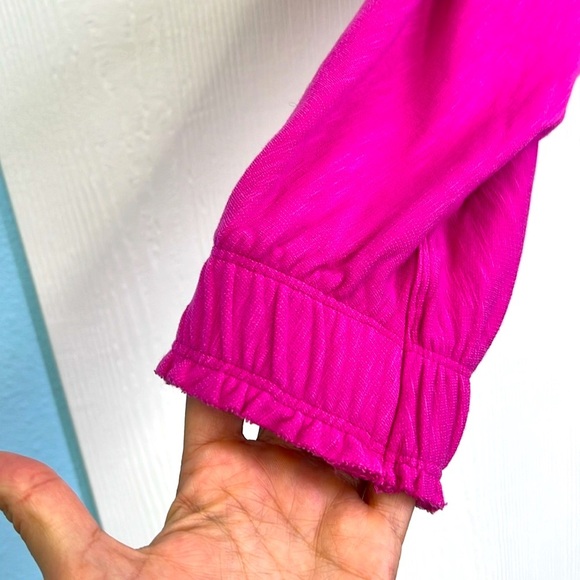 Free People - Movement Surfside Living Magenta Pink Cropped Overside Top Size XS - Picture 5 of 15